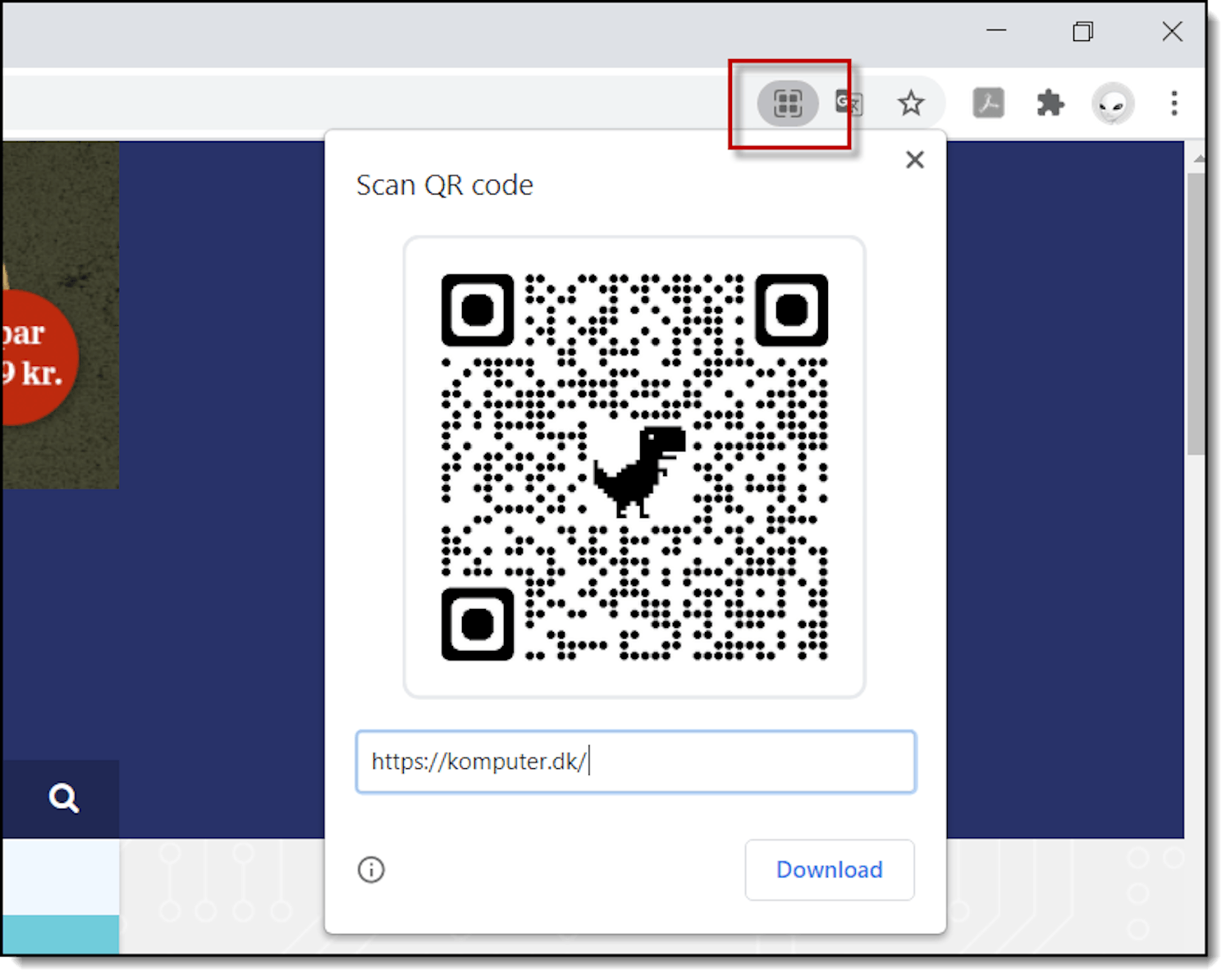 QR kode i Chrome hvordan laver man en qr kode i Chrome